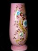 Antique Bristol Pink Milk Glass Cased Vase Multi - Color Flowers Vases photo 1