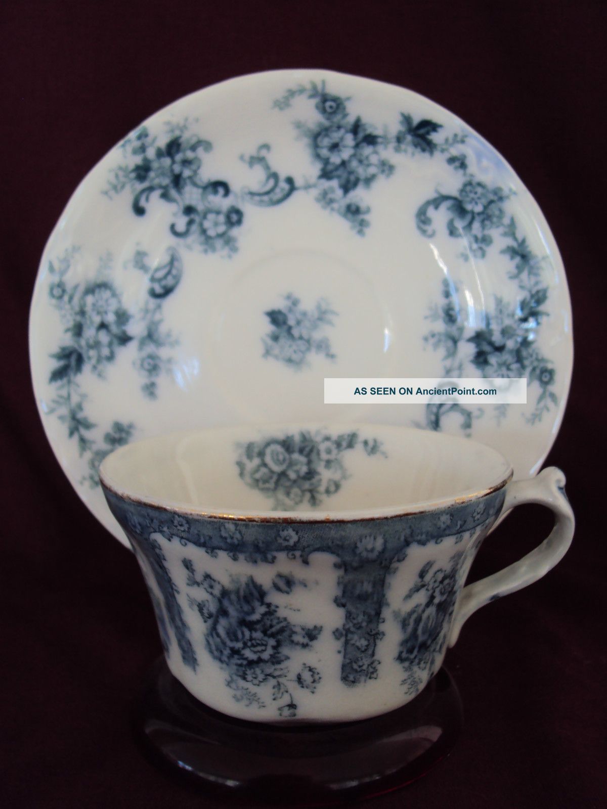 Antique 1891 - 1894 New Wharf Pottery ' Elsie ' Saucer & Wilkinson England Cup Cups & Saucers photo