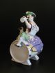 Antique German Conte & Boehme Cookie Jar Humidor Jester Porcelain Figure Figurines photo 5