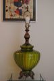 Mid Century 1972 Modern Optic Ribbed Glass Brass Lamp Vintage Eames Era Lamps photo 10