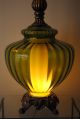Mid Century 1972 Modern Optic Ribbed Glass Brass Lamp Vintage Eames Era Lamps photo 2