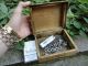 Antique Rare Wooden Jewelry Box Handmade Hand Painted Pokerwork Art 19th Century Boxes photo 3