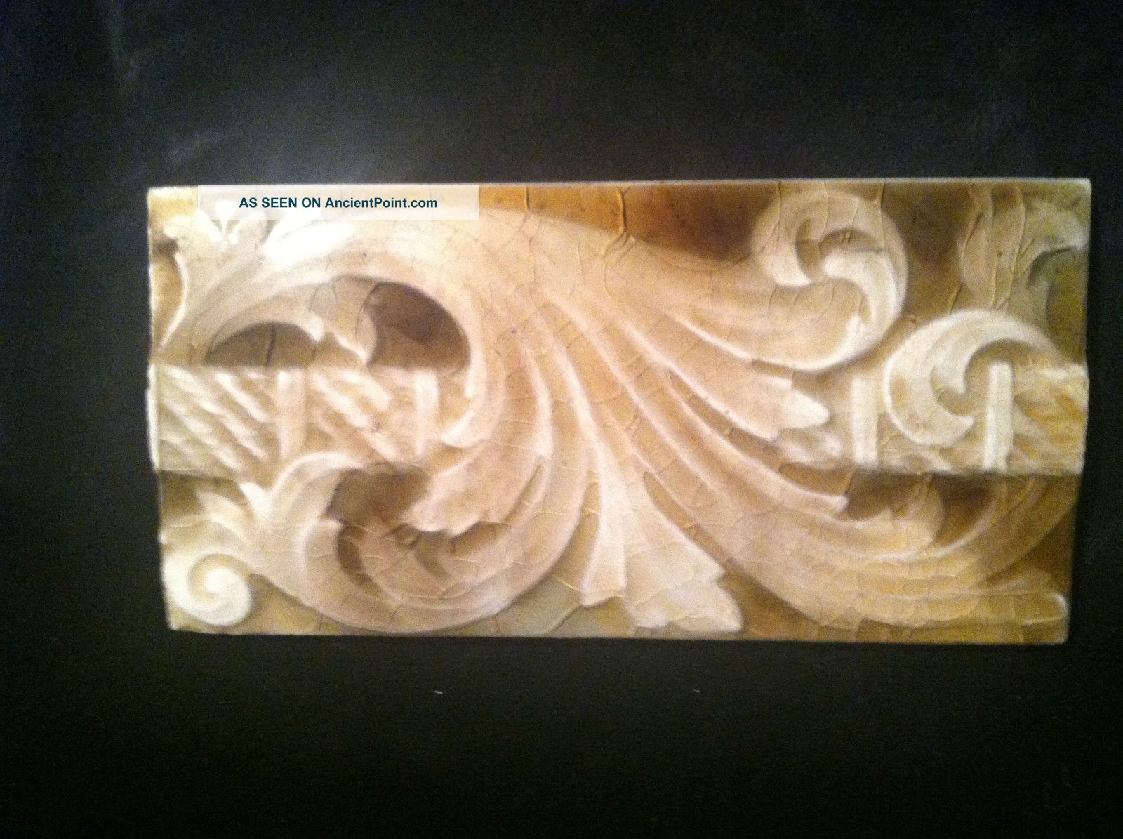 Antique Providential Victorian Ceramic Art Tile Roman Acanthus Rope Trenton Nj Tiles photo
