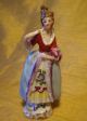 Antique Pair Hand Painted German Miniature Figurines 18th C.  Costume Couple 3.  5 