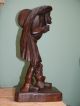 19thc Black Forest Oak Carved Male Figure Wearing Animal Skin Other photo 2