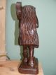 19thc Black Forest Oak Carved Male Figure Wearing Animal Skin Other photo 4