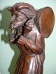 19thc Black Forest Oak Carved Male Figure Wearing Animal Skin Other photo 6