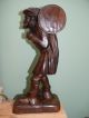 19thc Black Forest Oak Carved Male Figure Wearing Animal Skin Other photo 8