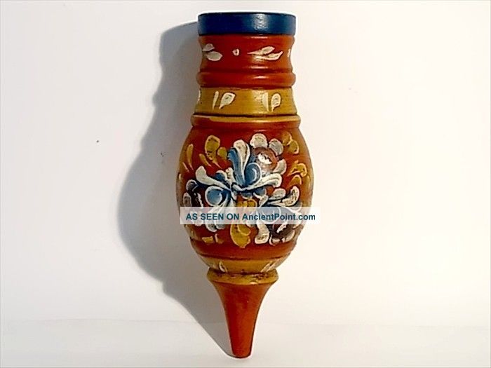 Rare Wall Vase Container Wood Germany Austria Folk Art Mid Century Other photo
