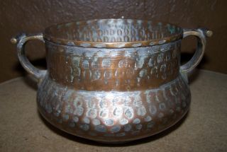 Antique/vintage Hand - Hammered Handled Copper Pot Made In Turkey photo