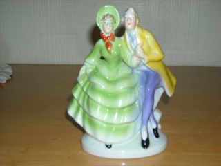 Vintage Erphila Germany Us Zone Colonial Couple Figurine Excellent photo
