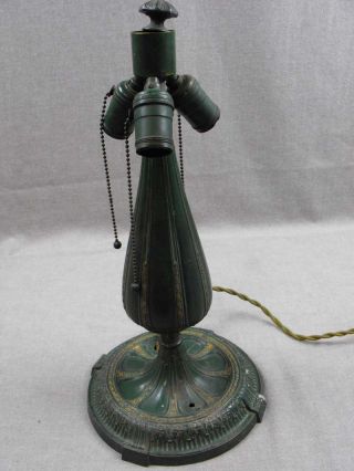 Antique Pewter? Lamp For Restoration 3 Socket Cluster photo