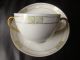Hand Painted Set 4 Bouillon Bowls & Saucers Art & Crafts Style Haviland France Bowls photo 5