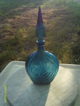 Antique Blue Sapphire Glass Perfume Bottle photo