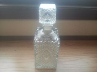 Vintage Cut Glass Decanter With Stopper photo