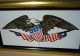 Vintage American Bald Eagle W/ Us Flag Painted On Porcelain Tiles.  13 1/2 X 7 1/2 Tiles photo 1