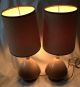 Set Of 2 Vtg Brown Ceramic Lamps Matching Shades Underwriters Laboratories Lamps photo 5