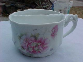 Antique Floral Mustache Cup,  Shaving Mug With Fancy Handle photo