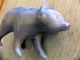Vintage Wooden Carved Bear 4 Inches Long Carved Figures photo 1