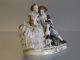 German Dresden Volkstedt Romantic Couple With Dog Porcelain Lace Figure Figurine Figurines photo 1