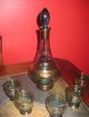 Blue Antique Decanter With 5 Glasses Decanters photo 1