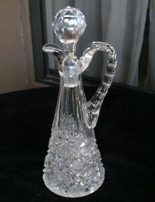 Gorgeous Antique Crystal Glass Cruet With Stopper photo