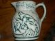 Gorgeous Antique Wild Boar Dogs & Deer Hunt Hunting Scenes Soft Paste Pitcher Pitchers photo 1