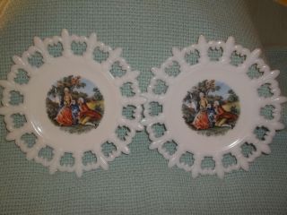 Antique White George And Martha Washington Plates photo