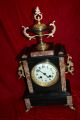 Antique Marble Mantle Clock - 1900 France Clocks photo 2