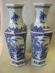 Pair Of Chinese Export Blue&white Vases Compotes photo 2
