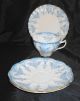 Impressive English 3 - Piece Cup & Saucers Gorgeous Blue Trio Tuscan Cups & Saucers photo 2
