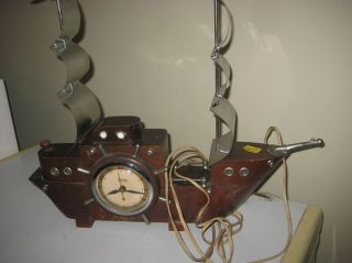 Antique Ship Boat Wood Clock photo