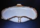 Antique 1916 T&v Limoges White & Gold Oval Tray Olive Dish Mongrammed H Platters & Trays photo 1