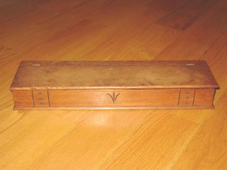 Primitive Old Wood Box For Candles,  Pipes,  Spice Etc.  Hinged Lid Square Nails photo