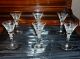 Vintage Etched Crystal Stemmed Cordial Glasses 6 Pc Holiday Stemware photo 4