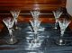 Vintage Etched Crystal Stemmed Cordial Glasses 6 Pc Holiday Stemware photo 5