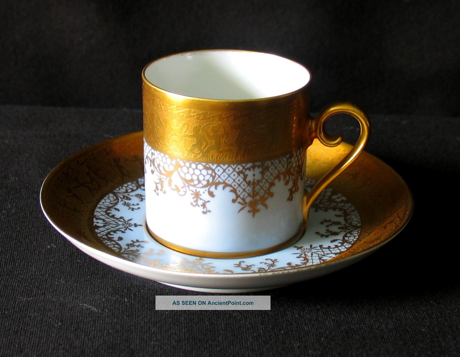 1921 Dw Porzellan Karlsbader Wertarbeit Demitasse Cup Saucer Gold Fine Porcelain Cups & Saucers photo