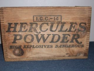 Vintage Hercules Powder Dovetail Wooden Box - High Explosives Dangerous photo