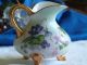 Vintage Hand Painted Sugar & Creamer Footed Violets & Roses - Signed,  Gold Trim Creamers & Sugar Bowls photo 5