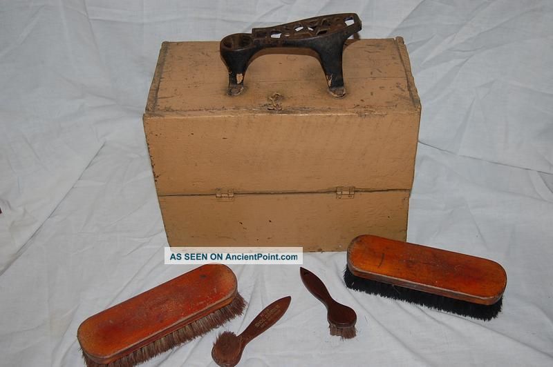 Antique Fancy Iron Shoe Shine Box Rustic Boxes photo