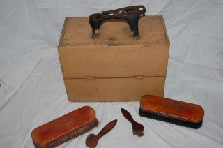 Antique Fancy Iron Shoe Shine Box Rustic photo