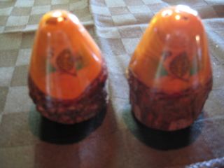 Wooden Salt & Pepper Shakers With Hand Painted Pine Cones,  Excellent Estate Sale photo