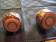 Wooden Salt & Pepper Shakers With Hand Painted Pine Cones,  Excellent Estate Sale Other photo 1