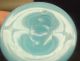 Antique Hand Molded And Painted Light Blue Candle Holders Vases photo 3
