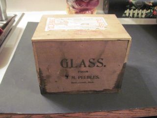 Antique J.  M.  Peebles Battle Creek,  Michigan Wood Box photo