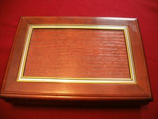 Wooden Box With Metal Accent And Green Velvet Lining photo