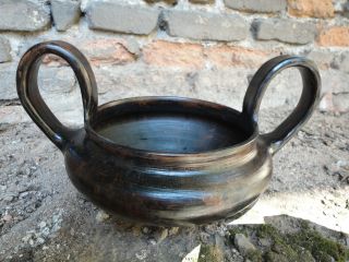 Antique Rare Old Pottery Vase Amphora Bowls Art Handmade Unique photo