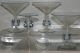 Unusual Set Of 4 Antique Blue & Crystal Venetian Glass Martini Cocktail Stems Nr Stemware photo 1