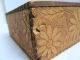 Antique Carved Wooden Lidded Box Tramp/folk Art,  Daisy Floral Design Art Nouveau Boxes photo 7