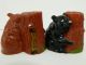 Black And Brown Bear Salt.  /pepper Shakers Vintage Mt.  Rainier Souveniers In Box Salt & Pepper Shakers photo 2